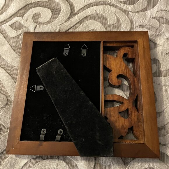 Home Trends Decorator Brown Wood Frame Decorative Scroll 5x7 Distressed Walnut - Picture 2 of 2